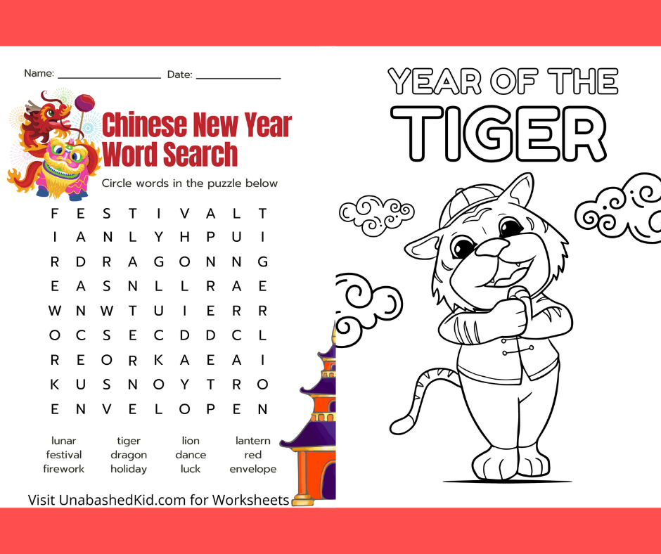 worksheets chinese new year